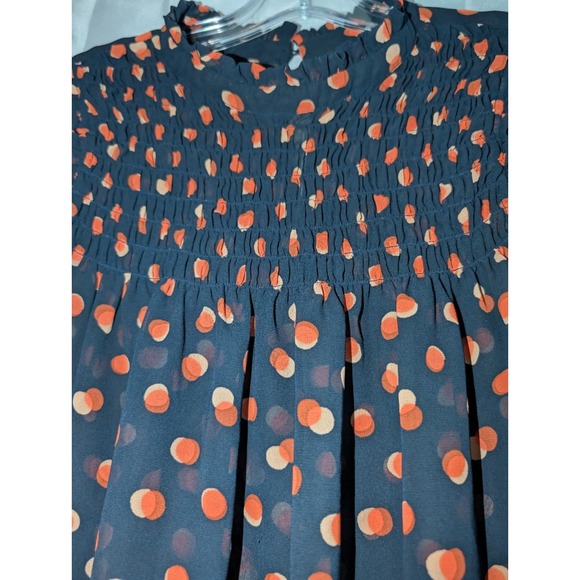 Anthropologie Maeve | Derby Polka Dot Sleeveless Sheer Blouse Navy US Sz12 - Picture 2 of 7